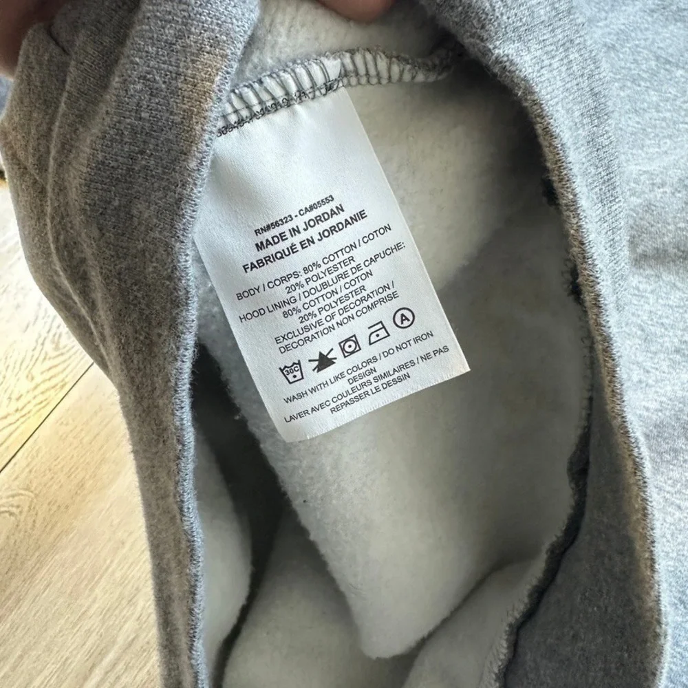 Nike Jordan Jumpman Logo Hoodie Mens Large Gray Black Sweatshirt Hooded Men